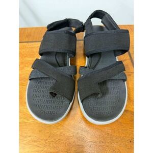 Bzees Carnival Womens Black Stretch Fabric Toe Loop Sport Sandals Size 8.5 M